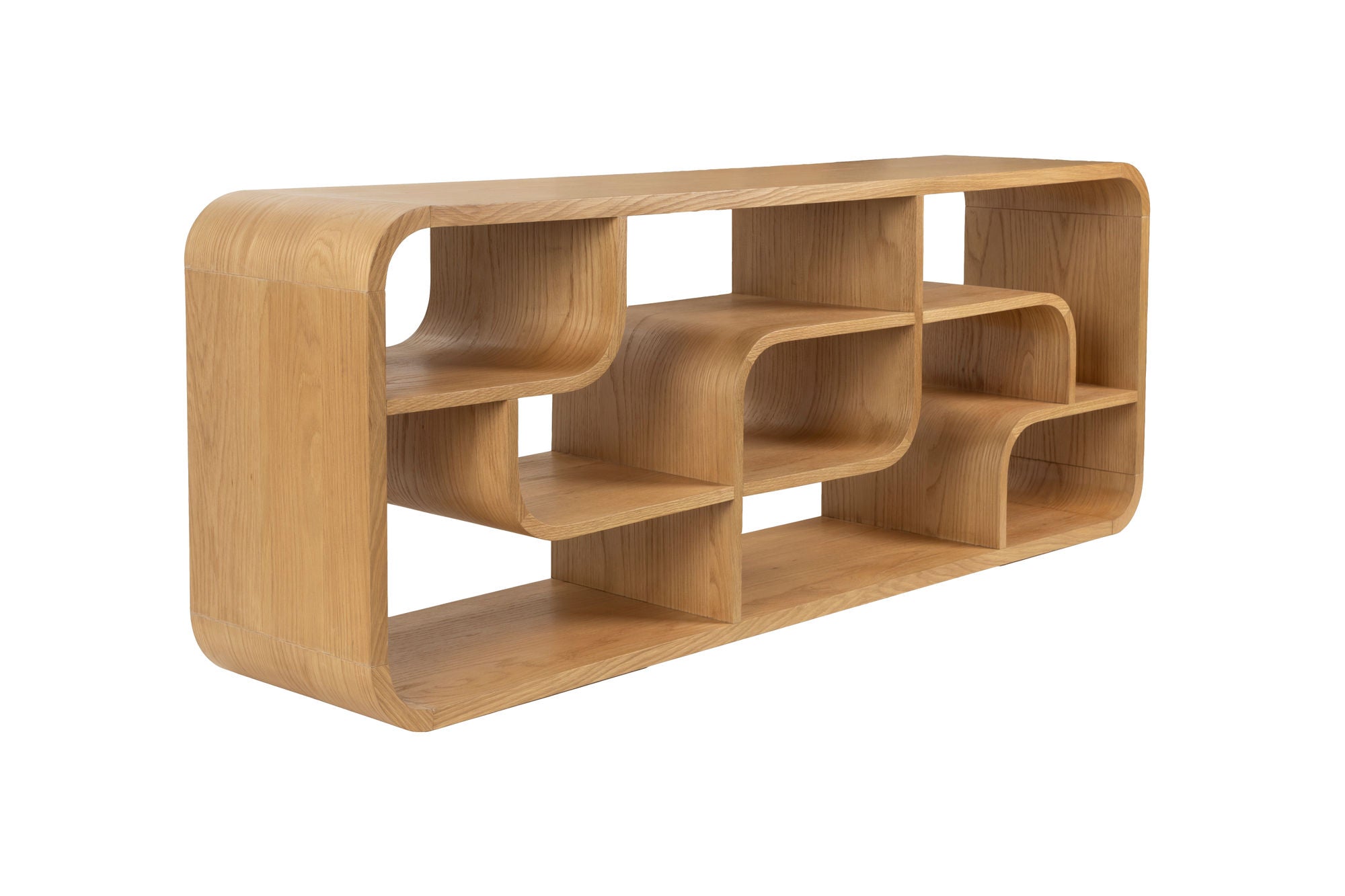 Zuiver Seven Abstract Natural Oak Wood Display Unit